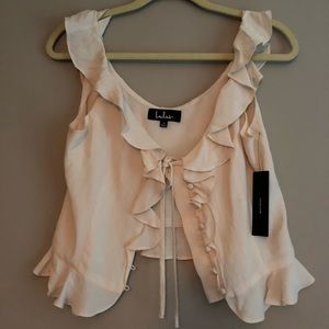 Lulus’s “sitting pretty” top in cream NWT Size-S